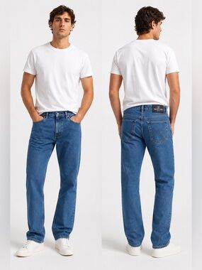 VALENTINO JEANS Vintage Straight Leg Denim Jeans Blue Wash Made in Italy Size 36